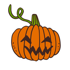 Hand drawn pumpkin illustration on a white background