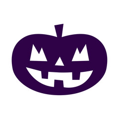 Hand drawn pumpkin silhouettes on white background