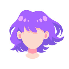 Hand drawn Hair Wig Cartoon Illustration