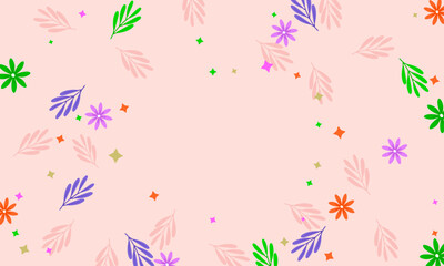 Hand drawn spring background with empty space