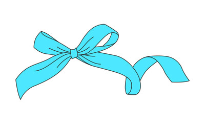 Ribbon in the bow Isolated on white For present boxes
