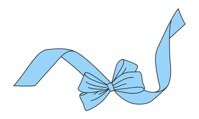 Ribbon in the bow Isolated on white For present boxes