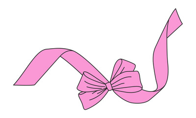 Ribbon in the bow Isolated on white For present boxes