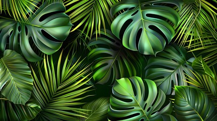 Fototapeta premium tropical leaf background with copy space
