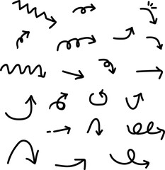  Hand-Drawn Doodle Arrows Set