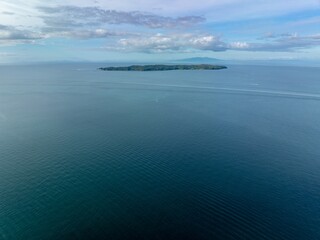 Headland and farmland in Shakespeare Regional Park. Army Bay, Whangaparāoa, Auckland, New Zealand.
