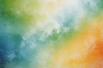Abstract background with gradient of blue green yellow and orange colorful watercolor shades with textured