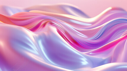 Abstract 3d fluid background, minimalistic holographic gradient shape