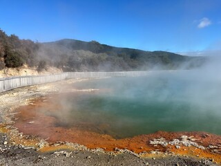 Champagne Pool, Wai-O-Tapu Thermal Wonderland, Rotorua, North Island of New Zealand