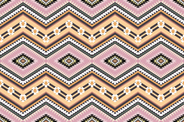 Seamless design pattern, traditional geometric zigzag pattern. pink  brown  white green vector illustration design, abstract fabric pattern, aztec style for textiles