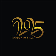 Line style happy new year 2025 event background vector design