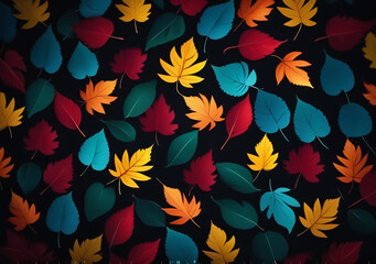 Obraz premium colorful leaves pattern wallpaper background design. Generative AI. 