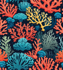 a colorfull coral plant on the undersea vector illustration background