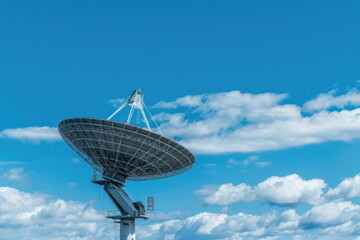 Transmission dish, blue sky background