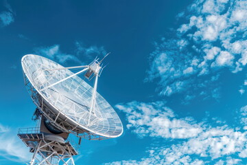 Transmission dish, blue sky background