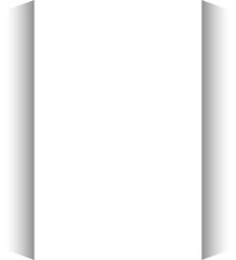 White paper rectangle and shadow, banners, icon, label