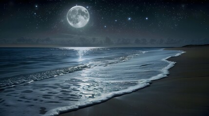 moon over the ocean