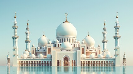 Fototapeta premium Sheikh Zayed Grand Mosque. Stunning Islamic Architecture in Abu Dhabi