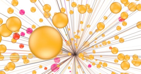 Multi color connected lines and dots network 3d illustration