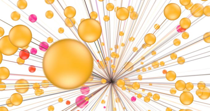 Multi color connected lines and dots network 3d illustration