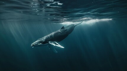 In the depths of the sea, silence reigns supreme, broken only by the gentle whispers of the currents and the occasional song of a distant whale.