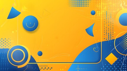 Obraz premium blue and yellow modern geometric background