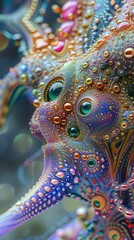 Fototapeta premium Vibrant Abstract Digital Art with Colorful Patterns and Textures in a Surreal Design