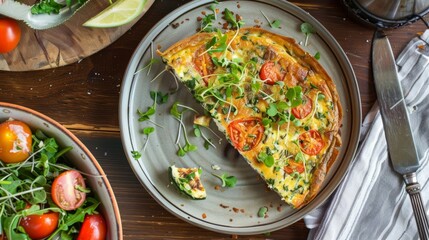 A simple and filling buckwheat and vegetable frittata perfect for a makeahead lunch option.