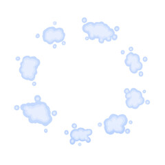 Blue liquid watercolor round frame