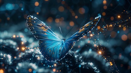 Digital Transformation Concept Butterfly with Gradient Background