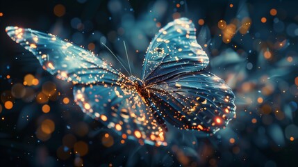 Digital Transformation Concept Butterfly with Gradient Background