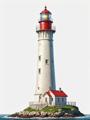 Lighthouse on a Rocky Coast.