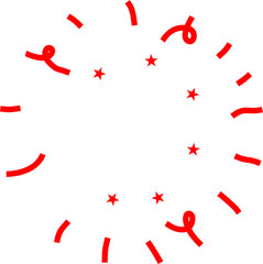 Red and white confetti illustration vector