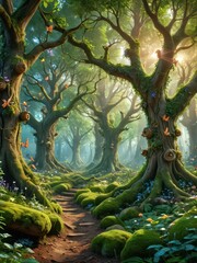 Naklejka premium Enchanted Forest Path.
