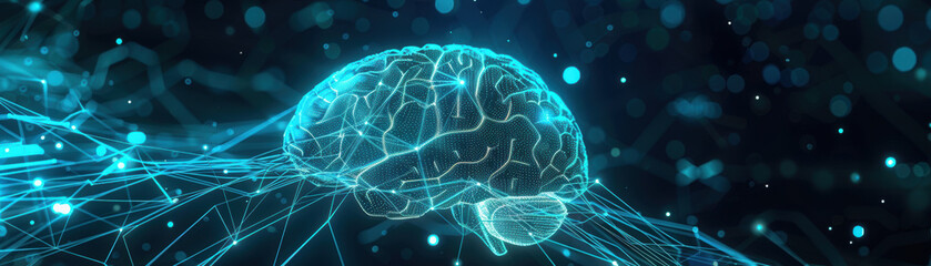 A futuristic interface with holographic displays, depicting high-tech data analysis and integration in various applications with neon blue lights and dynamic visual elements.