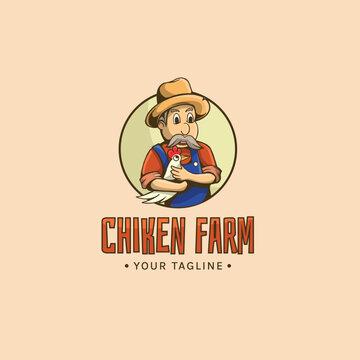 chicken farm mascot logo