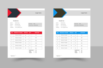 Professional invoice and letterhead design for corporate office. letterhead, invoice design illustration. Simple and creative modern corporate clean design..