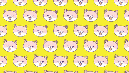 seamless pattern with cute cat