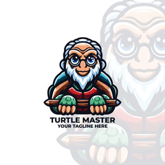 The Turtle Master Logo Mascot Design