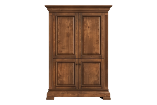 Brown close cupboard isolated on transparent background