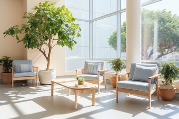 Modern living room with wooden table and chairs, showcasing luxury interior design and decor