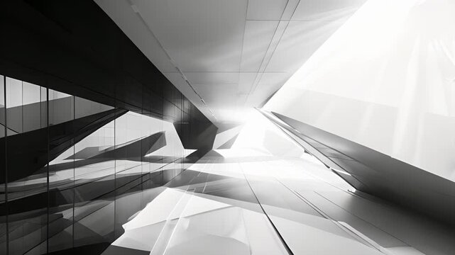 A study in contrast with stark black lines intersecting at varying angles.