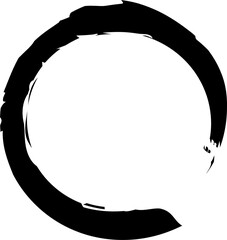 Circle drawn with brush. Design elements