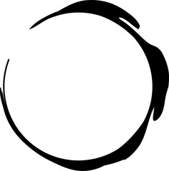Circle drawn with brush. Design elements