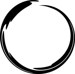 Circle drawn with brush. Design elements