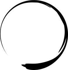 Circle drawn with brush. Design elements