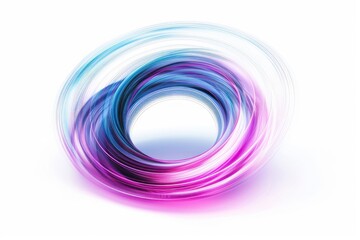 Colorful abstract swirl design with purple and blue hues, evoking movement and creativity on a white background.