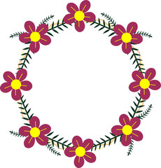 Polygonal Frame With Flowers