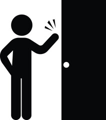 A person knock door sign 