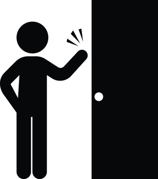 A person knock door sign 